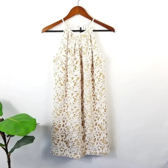 Yaygodfrey Lace Halter Dress Sleeveless Party Cocktail Mini Dress Size 4 - Picture 4 of 9